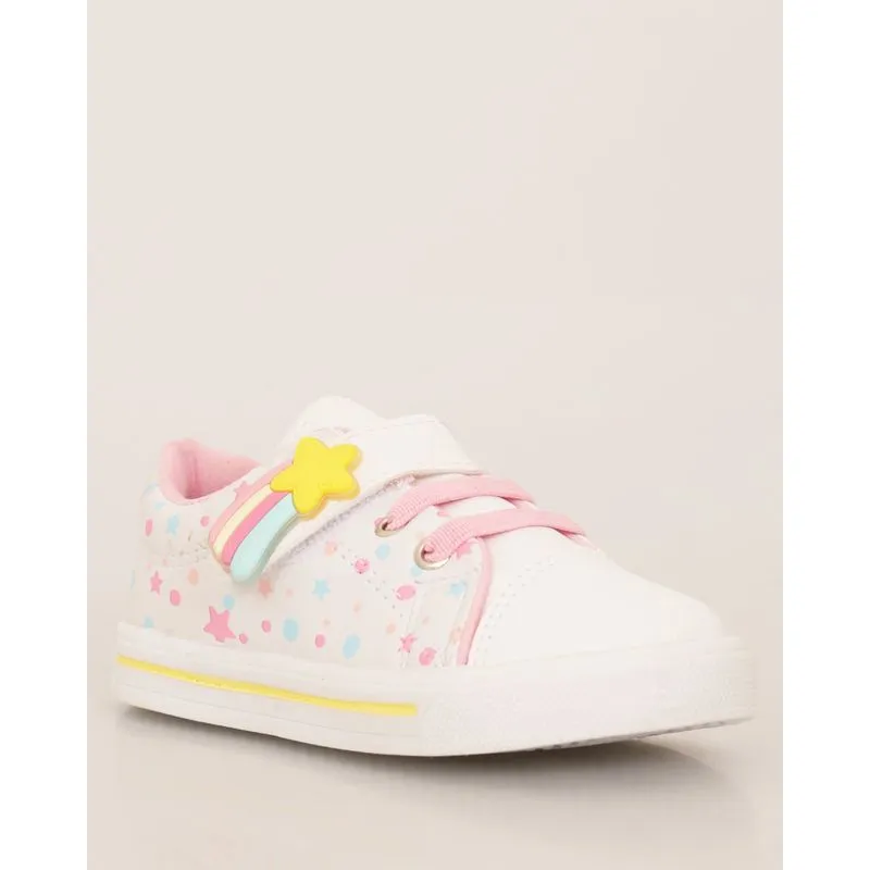 Tênis Bebê Casual Aplique de Estrela Branco 23