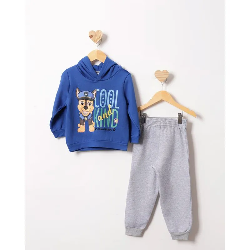 Conjunto Moletom Bebê Peluciado Estampa Chase Patrulha Canina Azul 3
