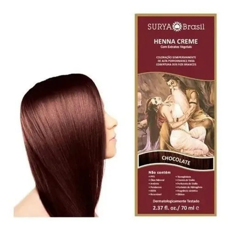 10x Henna Creme Surya Brasil Creme Tom Chocolate 70ml