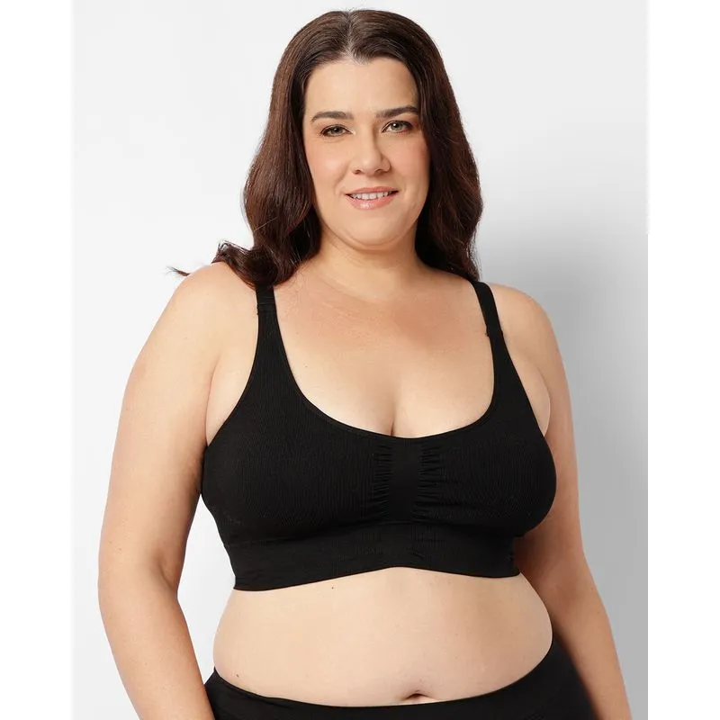 Sutiã Plus Size Feminino Top Zee Rucci Bojo Removível Preto 50