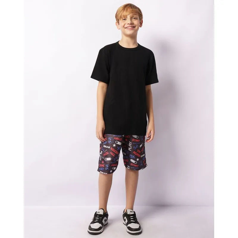 Bermuda Juvenil Com Cordão Estampa Gamer Preta 12