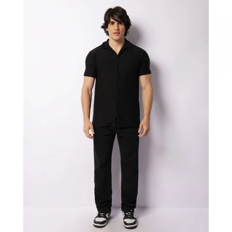 Calça Jeans Masculina Vizzy Reta com Bolsos Preta 40