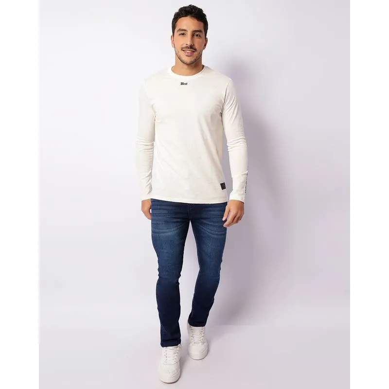 Calça Jeans Masculina Slim Estonada Azul 40