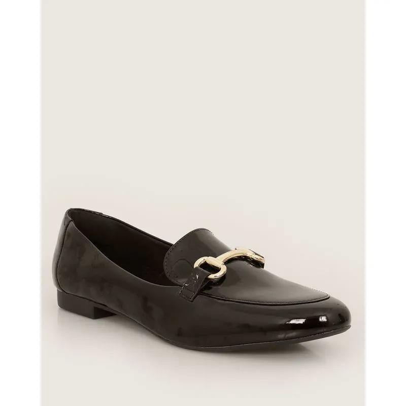 Mocassim Feminino Com Fivela Verniz Preto 37