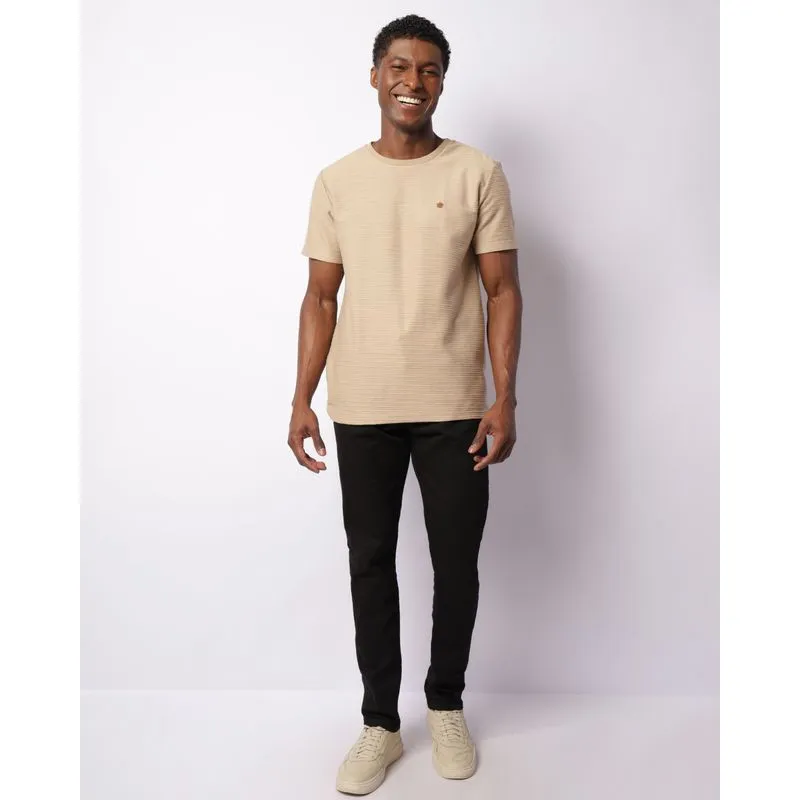 Calça Masculina Sarja Slim Com Bolsos Preta 44