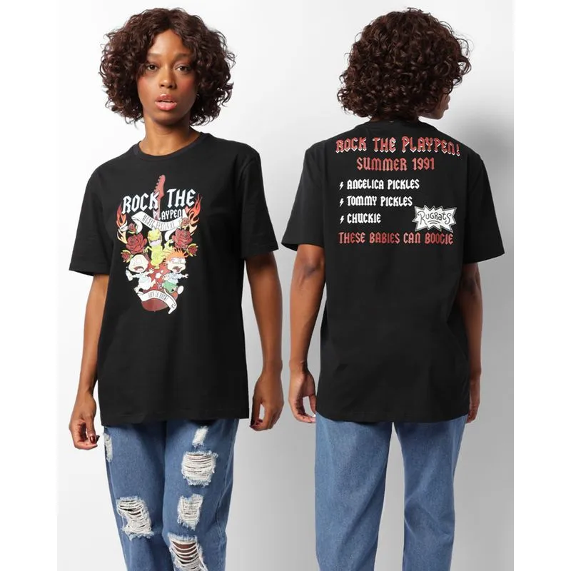 Camiseta Feminina Estampa Rugrats Os Anjinhos Manga Curta Preta G