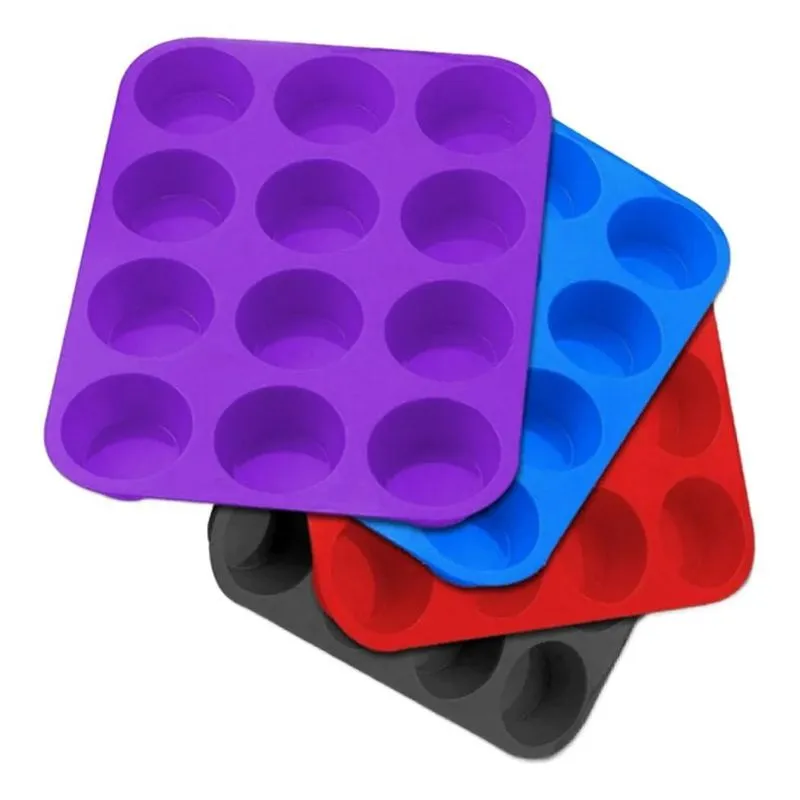 5x Forma Cupcake Silicone 12 Cavidades Petit Gateau Empada