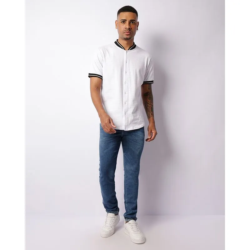 Calça Jeans Masculina Skinny Barra Dobrada Azul 36