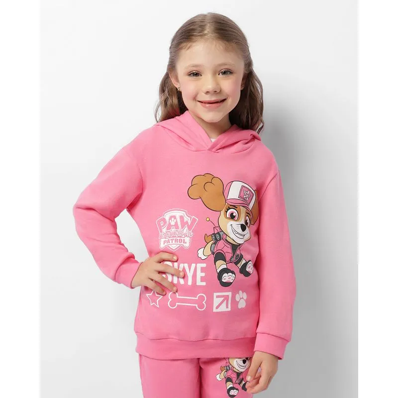 Blusão Moletom Infantil Peluciado Patrulha Canina Rosa 8