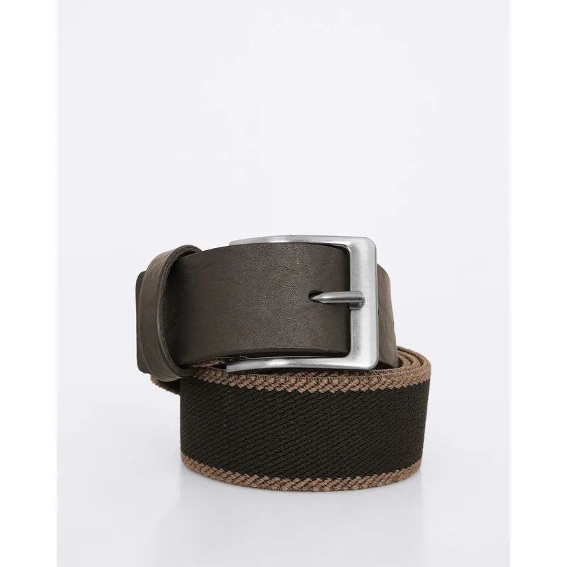 Cinto Masculino Casual Lona Com Fivela Listrado Preto G