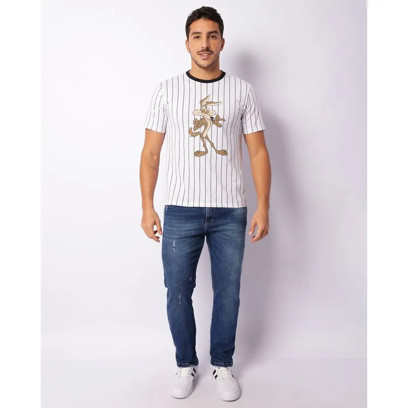 Calça Jeans Masculina Gangster Slim Com Puídos Azul 38
