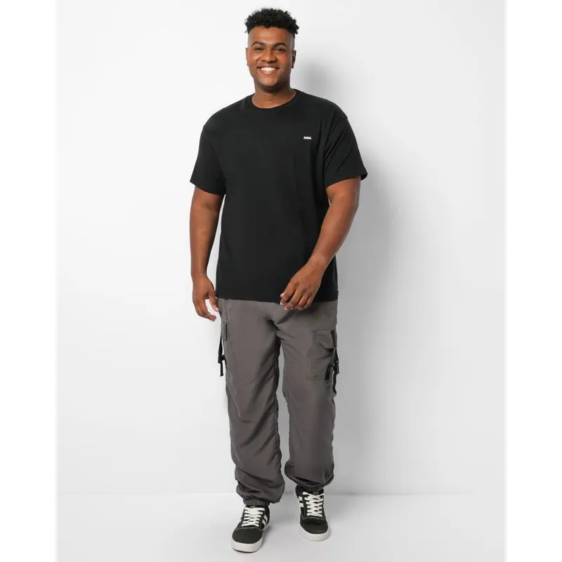 Calça Plus Size Masculina Jogger Bolsos Cargo Com Fecho De Encaixe Cinza G1