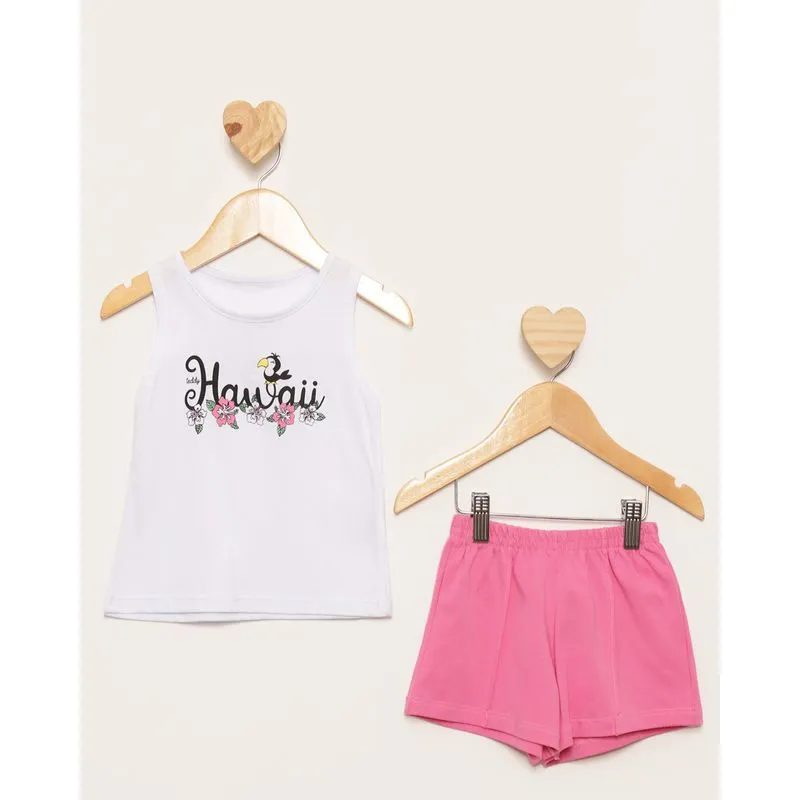 Conjunto Bebê Curto Estampa Frontal Branco 2