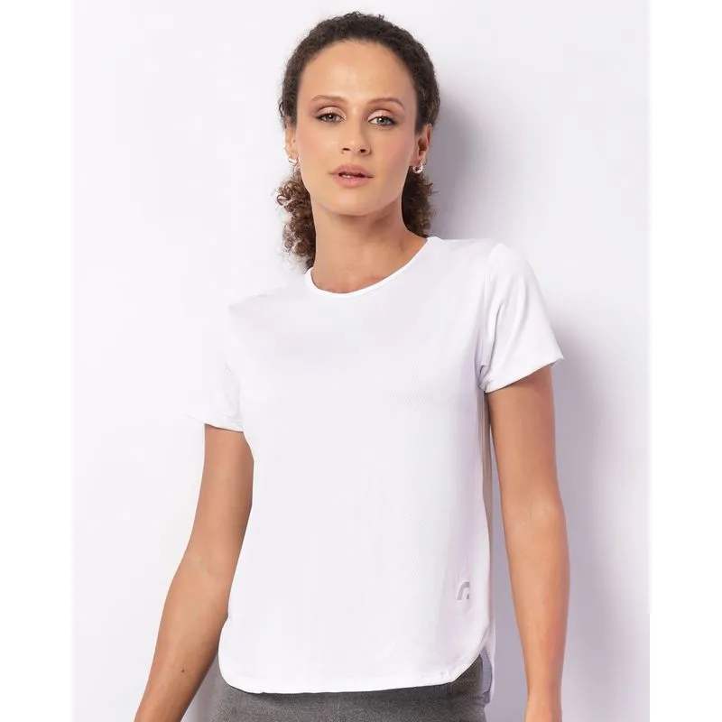 Blusa Fitness Feminina Fitter Manga Curta Branca P