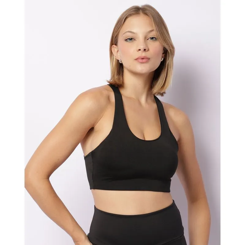 Top Fitness Feminino Fitter Bojo Removível Preto M