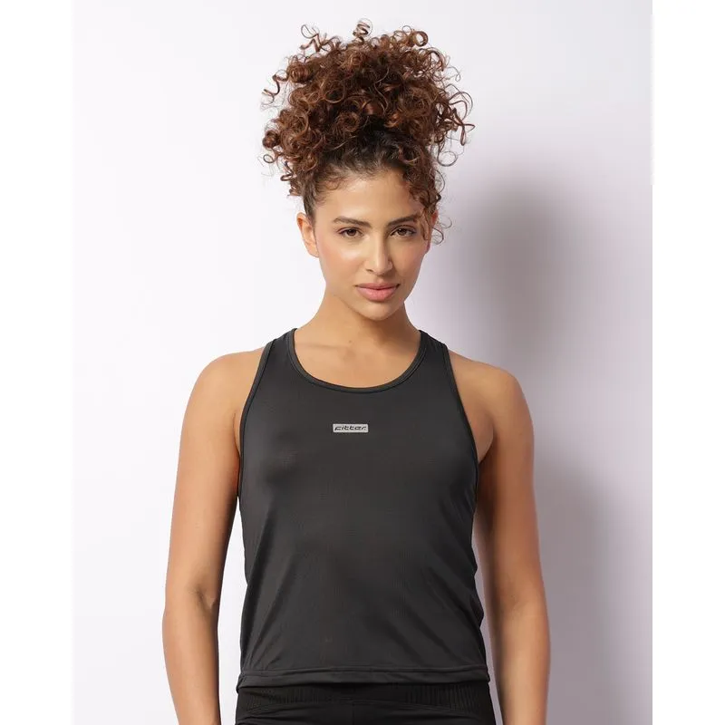 Regata Fitness Feminina Fitter Nadador Dry Fit Preto M