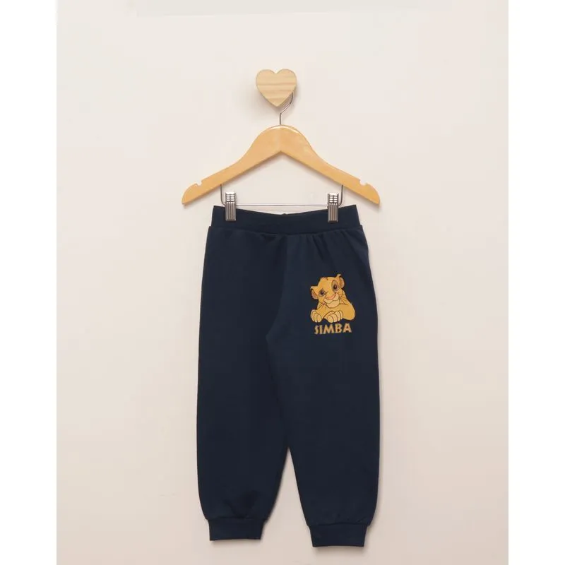 Calça Moletom Bebê Peluciada Jogger Disney Simba Marinho 2