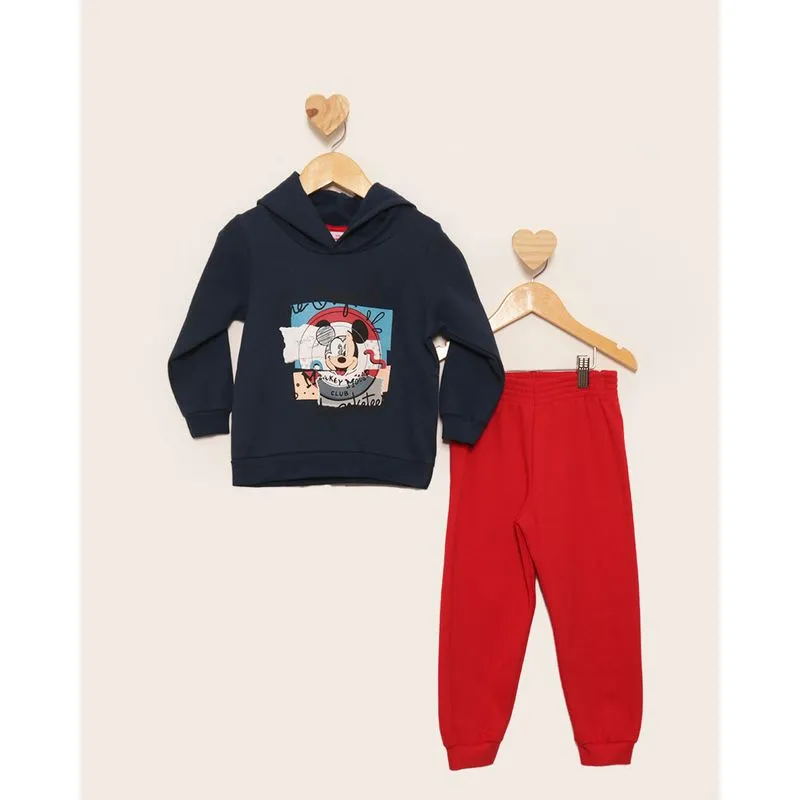 Conjunto Moletom Bebê Peluciado Disney Estampa Mickey Marinho 1