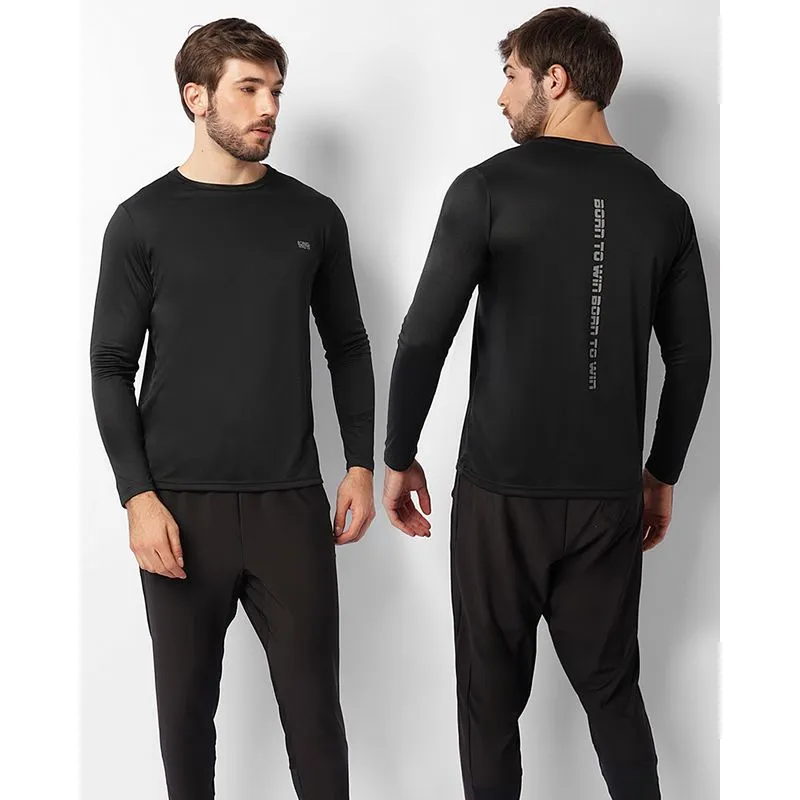 Camiseta Masculina Esportiva Dry Fit Manga Longa Preta P
