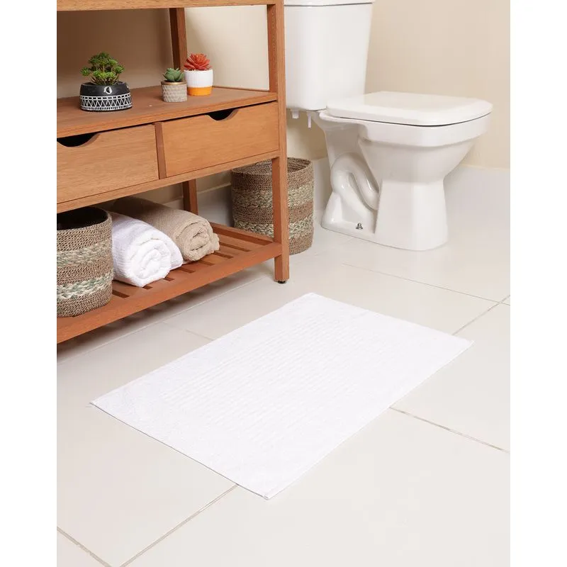 Toalha De Piso Atlântica 50cm x 70cm Antiderrapante Off White UN