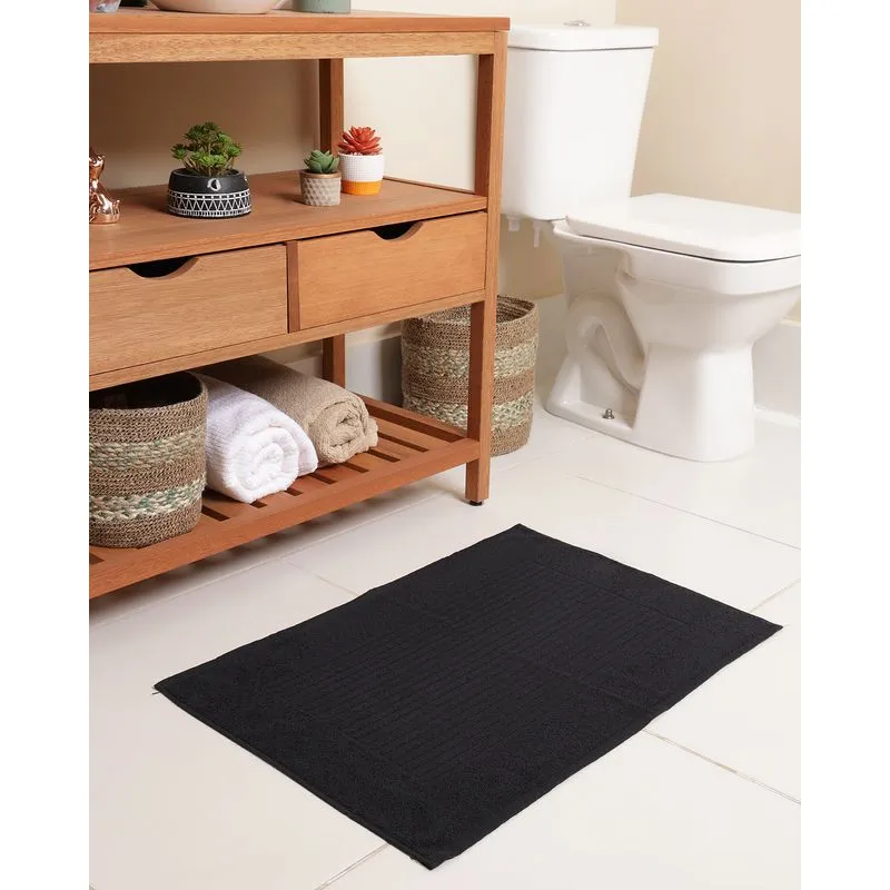 Toalha De Piso Atlântica 50cm x 70cm Antiderrapante Preto UN