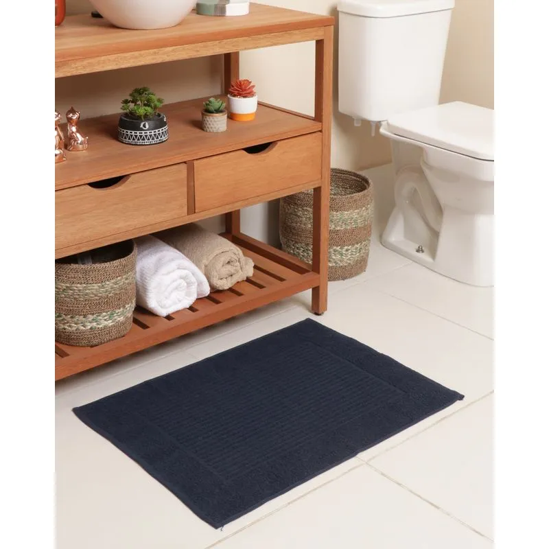 Toalha De Piso Antiderrapante Atlântica 50cm x 70cmcm Marinho UN