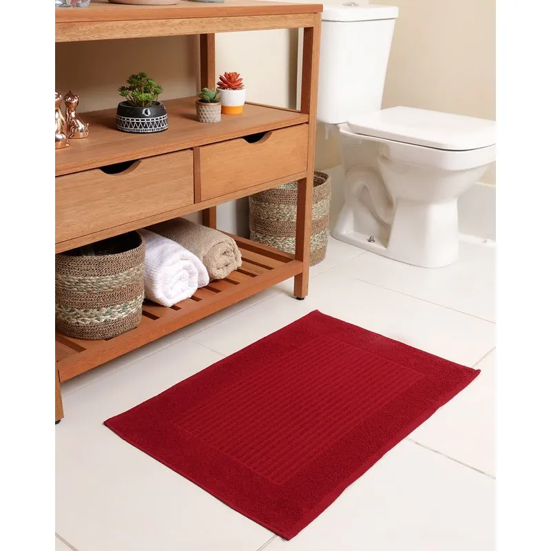 Toalha De Piso Atlântica 50cm x 70cm Antiderrapante Vermelho UN