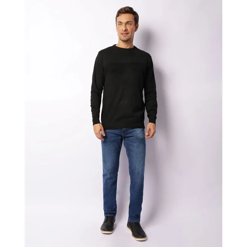 Calça Jeans Masculina Slim Com Bolsos Azul 44
