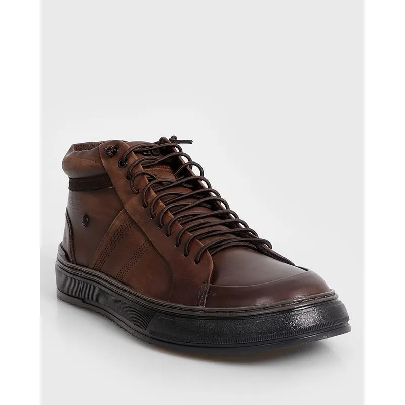 Bota Masculina Democrata Couro Denim City Marrom 42