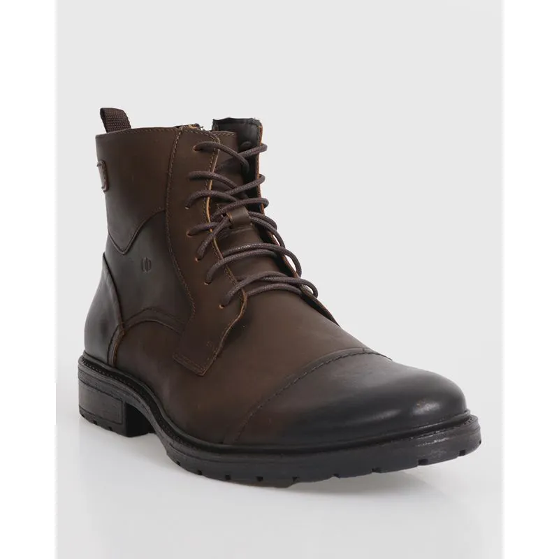 Bota Masculina Democrata Couro Garage Astro Marrom 40