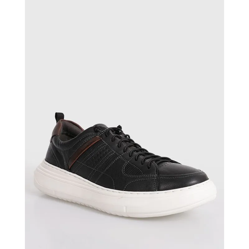 Tênis Masculino Casual Couro Democrata Joe Ultra Preto 42