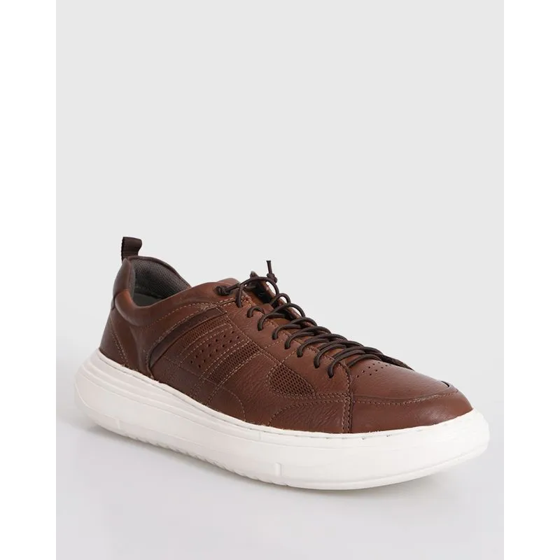 Tênis Masculino Casual Couro Democrata Joe Ultra Light Marrom 41