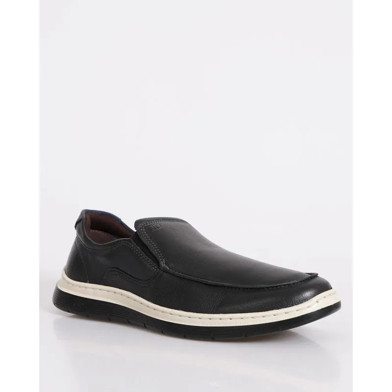Mocassim Masculino Democrata Couro Casual Easy Leave Preto 41