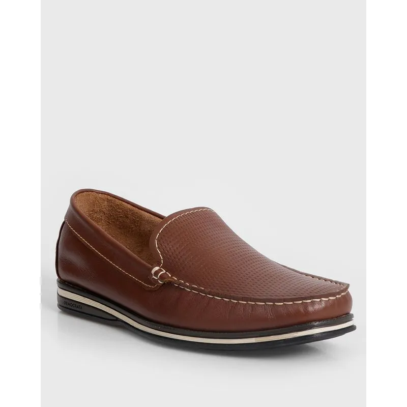 Sapato Mocassim Masculino Democrata Couro Esy Ted Marrom 41