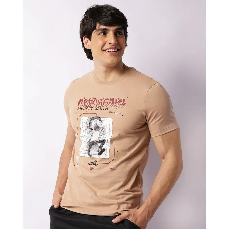 Camiseta Masculina Rick And Morty Manga Curta Bege M