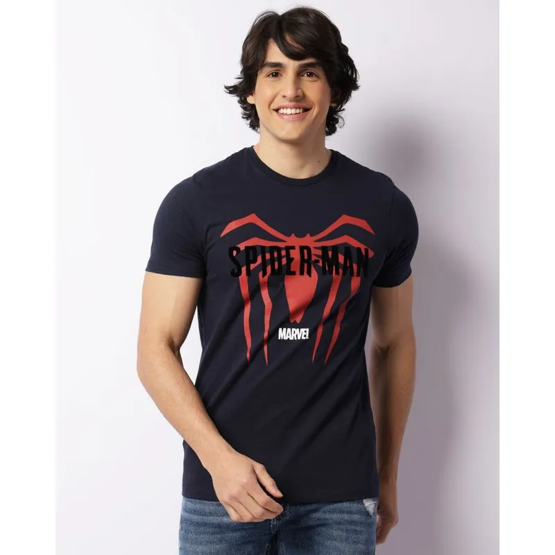 Camiseta Masculina Marvel Homem Aranha Manga Curta Marinho M