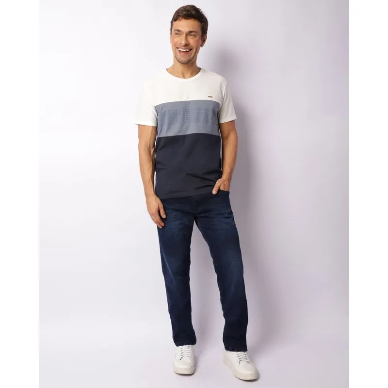 Calça Jeans Masculina Slim Com Bolsos Azul 38