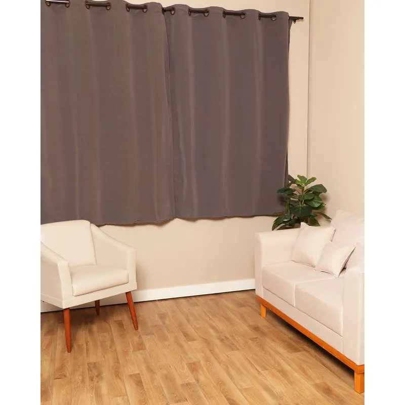 Cortina Isabel Branyl 180cm x 200cm Texturizada Cinza UN
