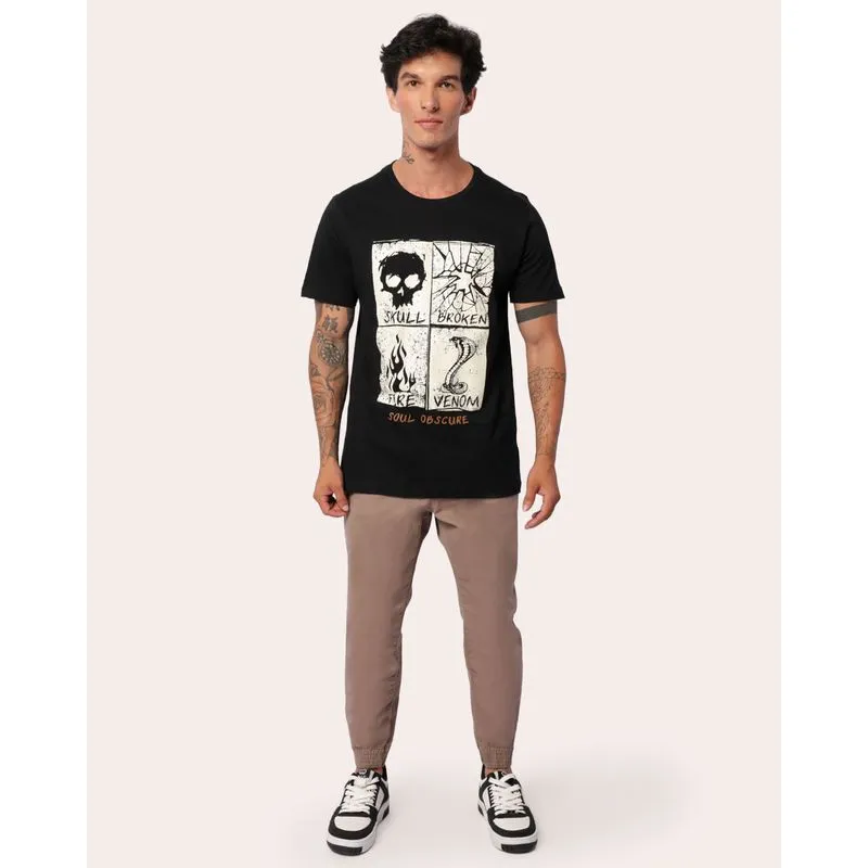 Calça Sarja Masculina Jogger com Bolsos Bege P