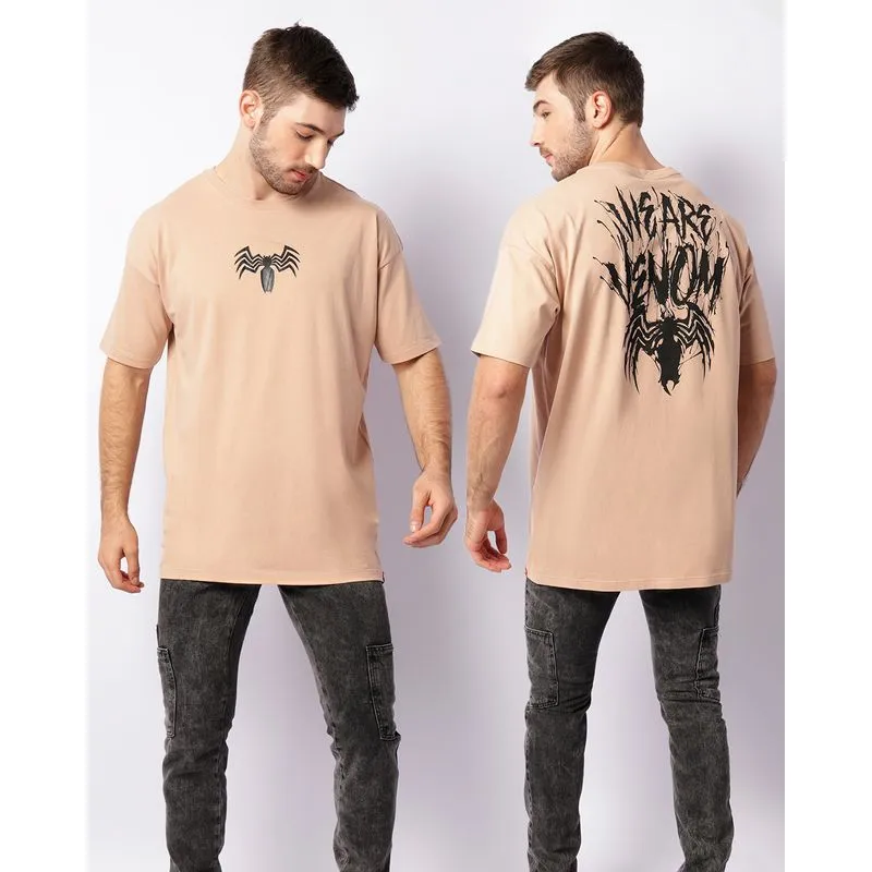 Camiseta Masculina Marvel Venom Manga Curta Bege M