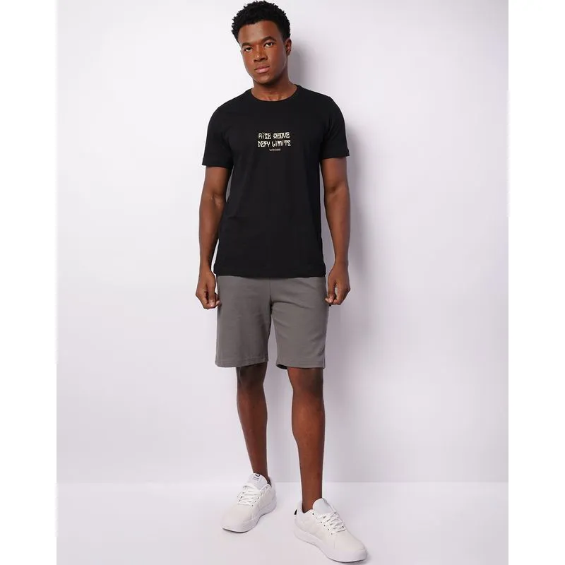 Bermuda Masculina Reta Canelada Com Cordão Cinza G