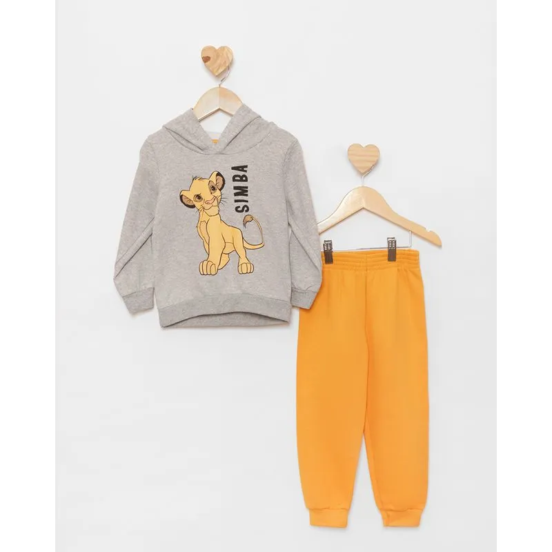 Conjunto Moletom Bebê Peluciado Disney Simba Cinza 3