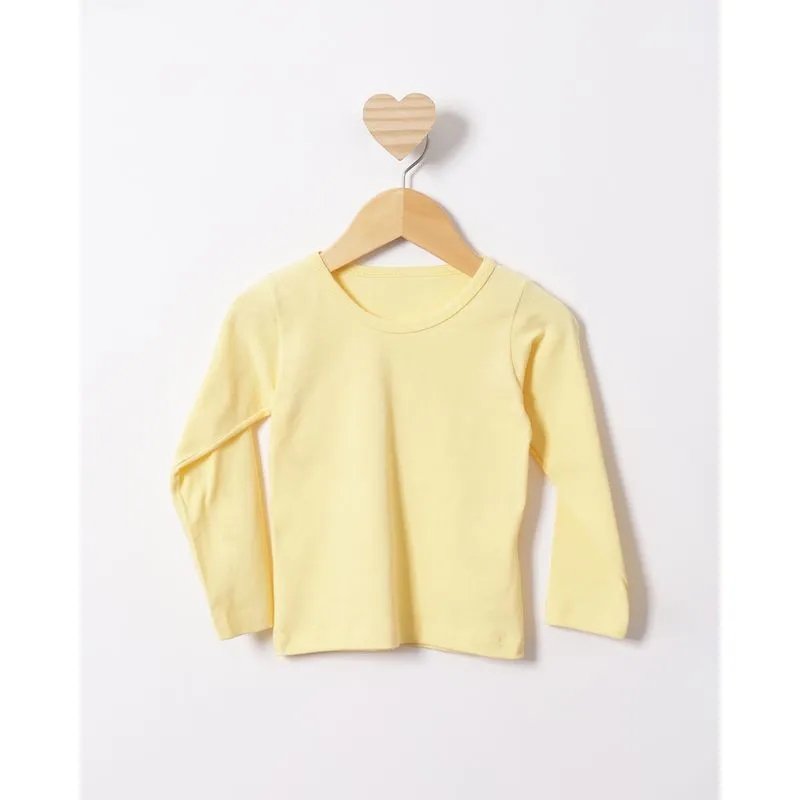 Blusa Bebê Lisa Manga Longa Amarela 1