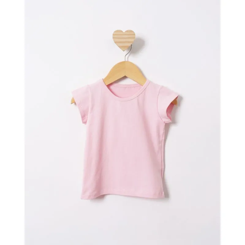 Blusa Bebê Básica Manga Curta Rosa 1