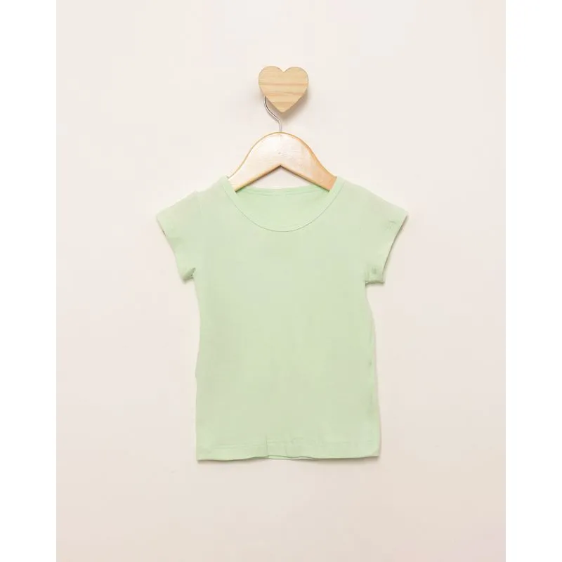 Blusa Bebê Manga Curta Lisa Verde 3