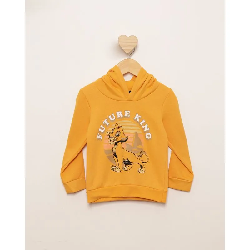 Blusão Moletom Bebê Peluciado Disney Estampa O Rei Leão Amarelo 1