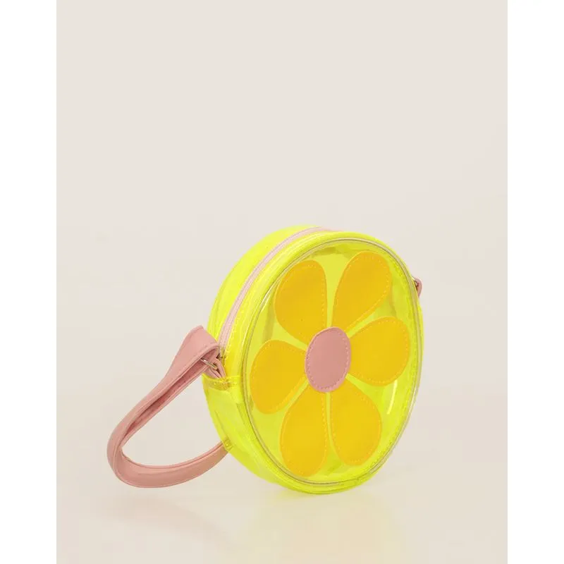 Bolsa Infantil Bordado Flor Neon Verde UN