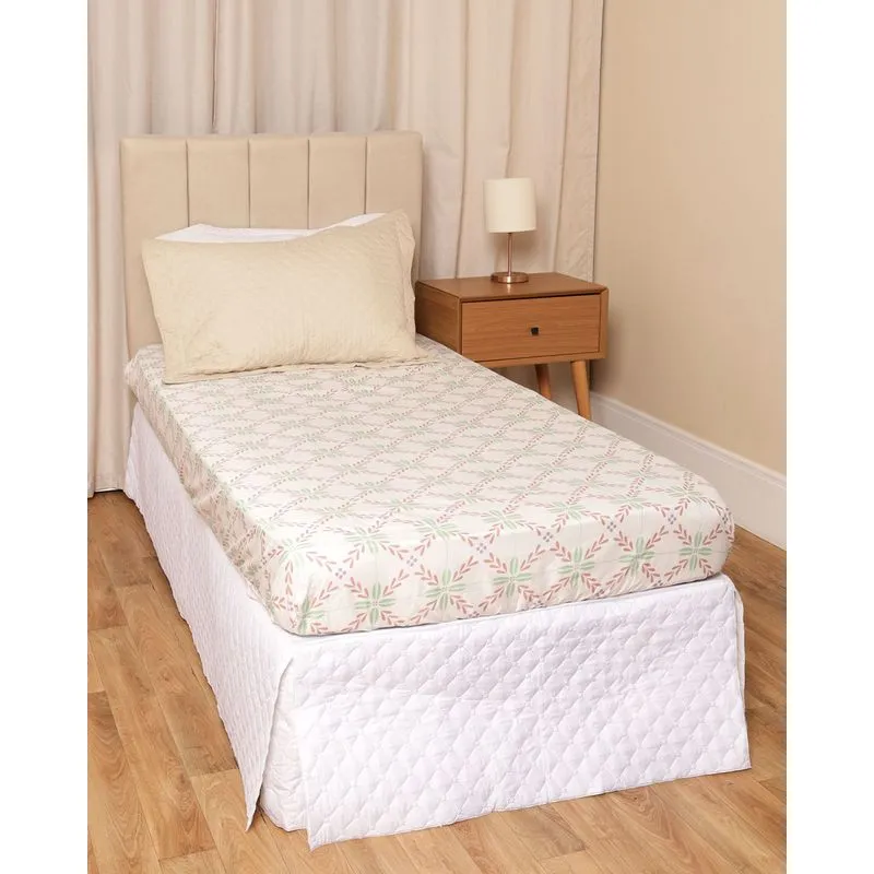 Lençol Avulso Solteiro Arte E Cazza Com Elástico Estampado Branco UN