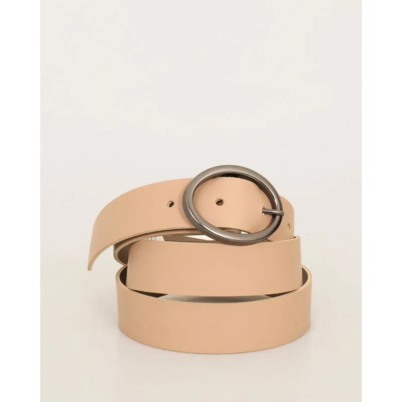 Cinto Feminino Slim Com Fivela Bege Claro G