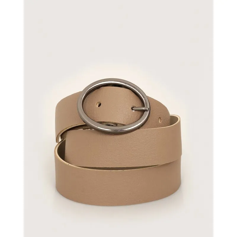 Cinto Feminino Slim Com Fivela Bege G